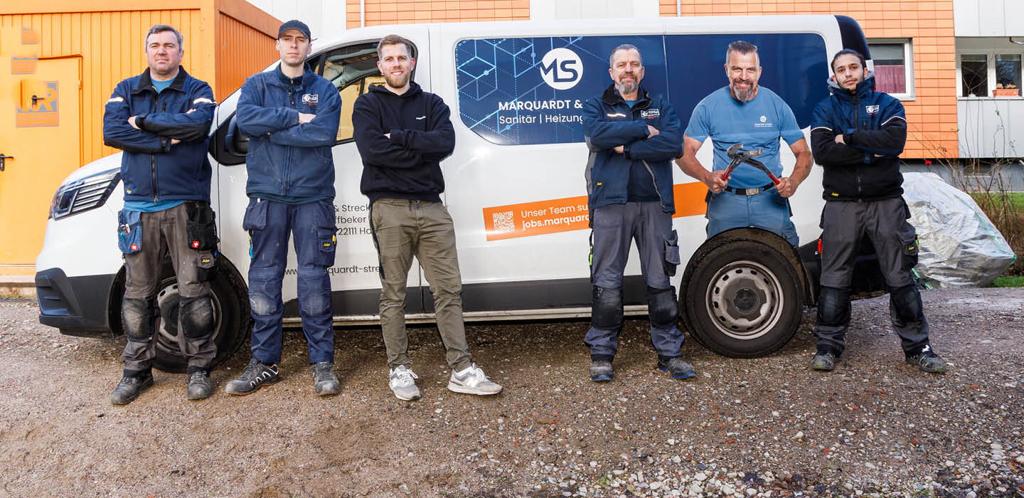 Teamfoto Marquardt & Streck – SHK-Jobs in Hamburg-Billstedt