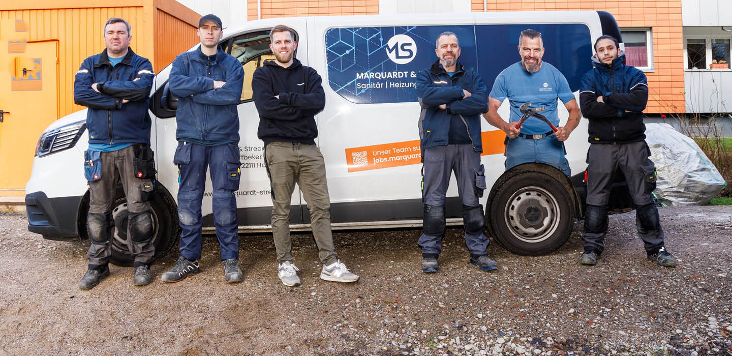 Teamfoto Marquardt & Streck – SHK-Jobs in Hamburg-Billstedt